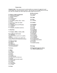 Recipe Index June 2015