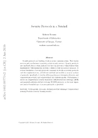 Security Protocols in a Nutshell
