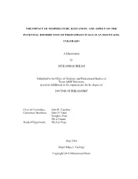 The Impact of Temperature, Elevation, and Aspect on The