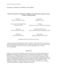 The Role of Emotions As Mechanisms of Mid-Test Warning Messages During Personality Testing: a Field Experiment