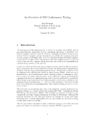 An Overview of OSI Conformance Testing