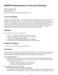 B50FF03 Introduction to Contextual Theology