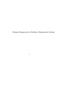 Damage Management in Database Management Systems