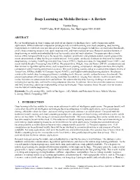 Deep Learning on Mobile Devices – a Review