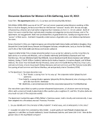 Discussion Questions for Women in Film Gathering, June 19, 2012