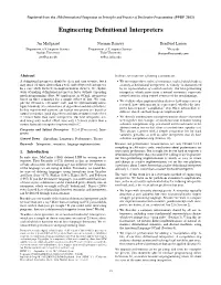 Engineering Definitional Interpreters