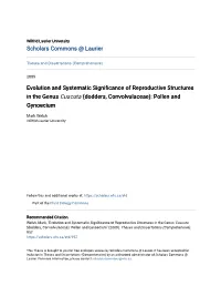 Evolution and Systematic Significance of Reproductive Structures in the Genus Cuscuta (Dodders, Convolvulaceae): Pollen and Gynoecium