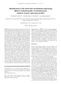 Identification of the Molecular Mechanisms Underlying Dilated Cardiomyopathy Via Bioinformatic Analysis of Gene Expression Profiles