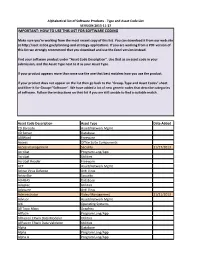 Important: How to Use This List for Software Coding