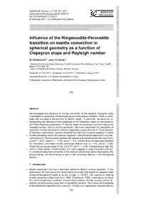 Influence of the Ringwoodite-Perovskite Transition on Mantle Convection in Spherical Geometry As a Function of Clapeyron Slope A
