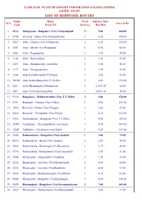LIST of MOFFUSSIL ROUTES Route Route No.Of Journey Time Sl.No Fare in Rs Code from to Services Hrs.Min