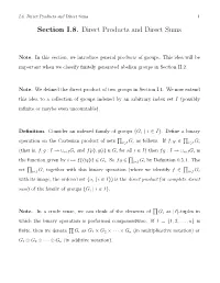 Section I.8. Direct Products and Direct Sums