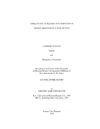 Three Paths to Religious Integration in Ernest Hemingway's