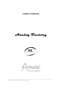 Analog Factory - Manual 1 Programming