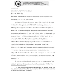 Buckingham Branch Railroad Company—Change in Operators Exemption—Cassatt