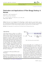 Fabrication and Applications of Fiber Bragg Grating- a Review