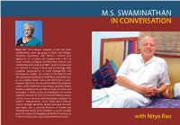 M.S. Swaminathan in Conversation