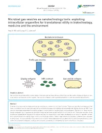 Microbial Gas Vesicles As Nanotechnology Tools: Exploiting Intracellular Organelles for Translational Utility in Biotechnology, Medicine and the Environment