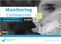 Monitoring Coronacrisis Impact Van De Epidemie Op Zuid-Holland Zuid in Beeld START