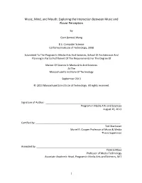 Music, Mind, and Mouth: Exploring the Interaction Between Music and Flavor Perception
