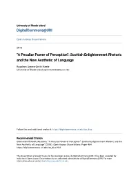 Scottish Enlightenment Rhetoric and the New Aesthetic of Language