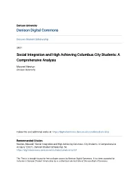 Social Integration and High Achieving Columbus City Students: a Comprehensive Analysis
