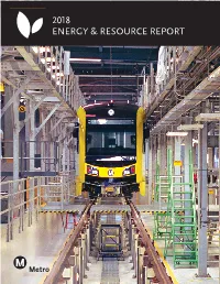 2018 Energy & Resource Report Table of Contents