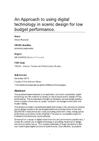 An Approach to Using Digital Technology in Scenic Design for Low Budget Performance
