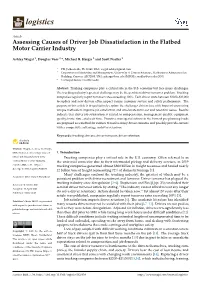 Assessing Causes of Driver Job Dissatisfaction in the Flatbed Motor Carrier Industry