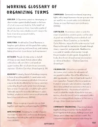Download Working Glossary of Organizing Terms