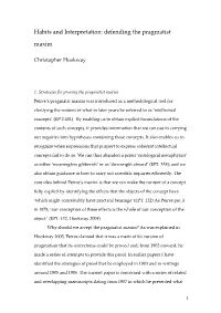 Habits and Interpretation: Defending the Pragmatist Maxim