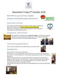 Newsletter Friday 5Th October 2018