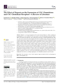 The Effect of Hypoxia on the Expression of CXC Chemokines and CXC Chemokine Receptors—A Review of Literature