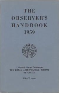 The Observer's Handbook 1959
