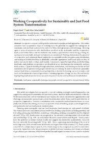 Working Co-Operatively for Sustainable and Just Food System Transformation