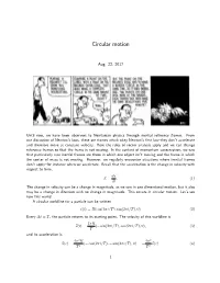 Circular Motion