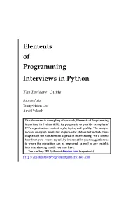 Elements of Programming Interviews in Python