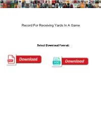 Record for Receiving Yards in a Game