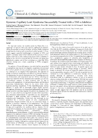 Systemic Capillary Leak Syndrome Successfully Treated with a TNF-A