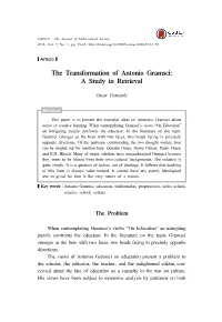 The Transformation of Antonio Gramsci: a Study in Retrieval