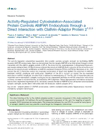 Activity-Regulated Cytoskeleton-Associated Protein Controls AMPAR Endocytosis Through a Direct Interaction with Clathrin-Adaptor Protein 21,2,3