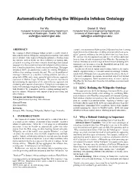 Automatically Refining the Wikipedia Infobox Ontology
