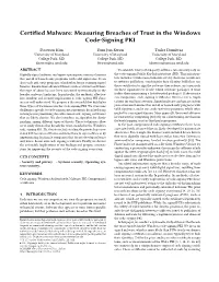 Certified Malware: Measuring Breaches of Trust in the Windows Code-Signing PKI