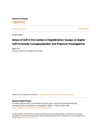 Essays on Digital Self-Continuity Conceptualization and Empirical Investigations