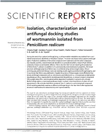 Isolation, Characterization and Antifungal Docking Studies Of