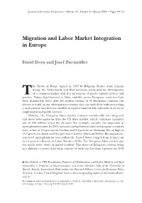 Migration and Labor Market Integration in Europe
