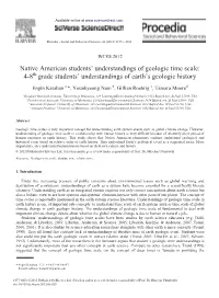 Native American Students' Understandings of Geologic Time Scale