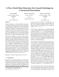 A Tree Clock Data Structure for Causal Orderings in Concurrent Executions