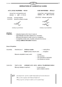 Derivatives of Carboxylic Acids
