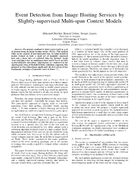 Event Detection from Image Hosting Services by Slightly-Supervised Multi-Span Context Models